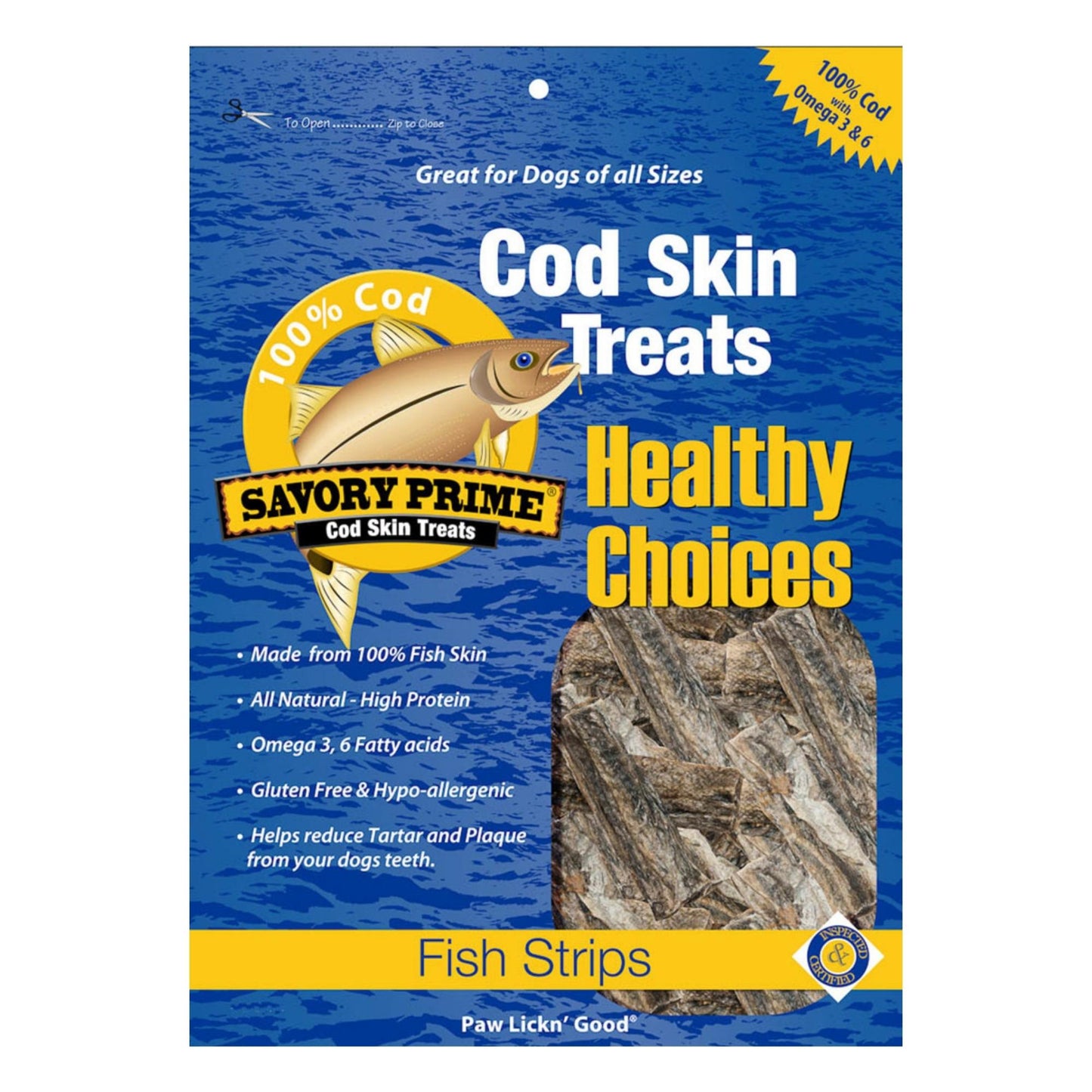 Savory Prime Cod Skin Strips Dog Treat