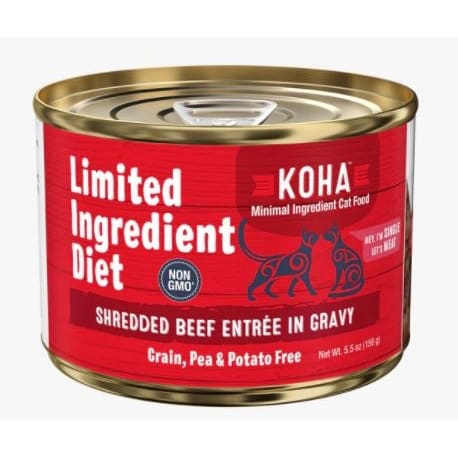 Koha Cat Limited Ingredient Grain Free Shredded Beef 5.5oz.(Case of 24)