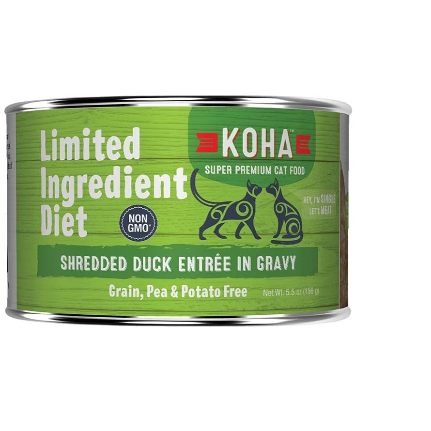 Koha Cat Limited Ingredient Grain Free Shredded Duck 5.5oz.(Case of 24)