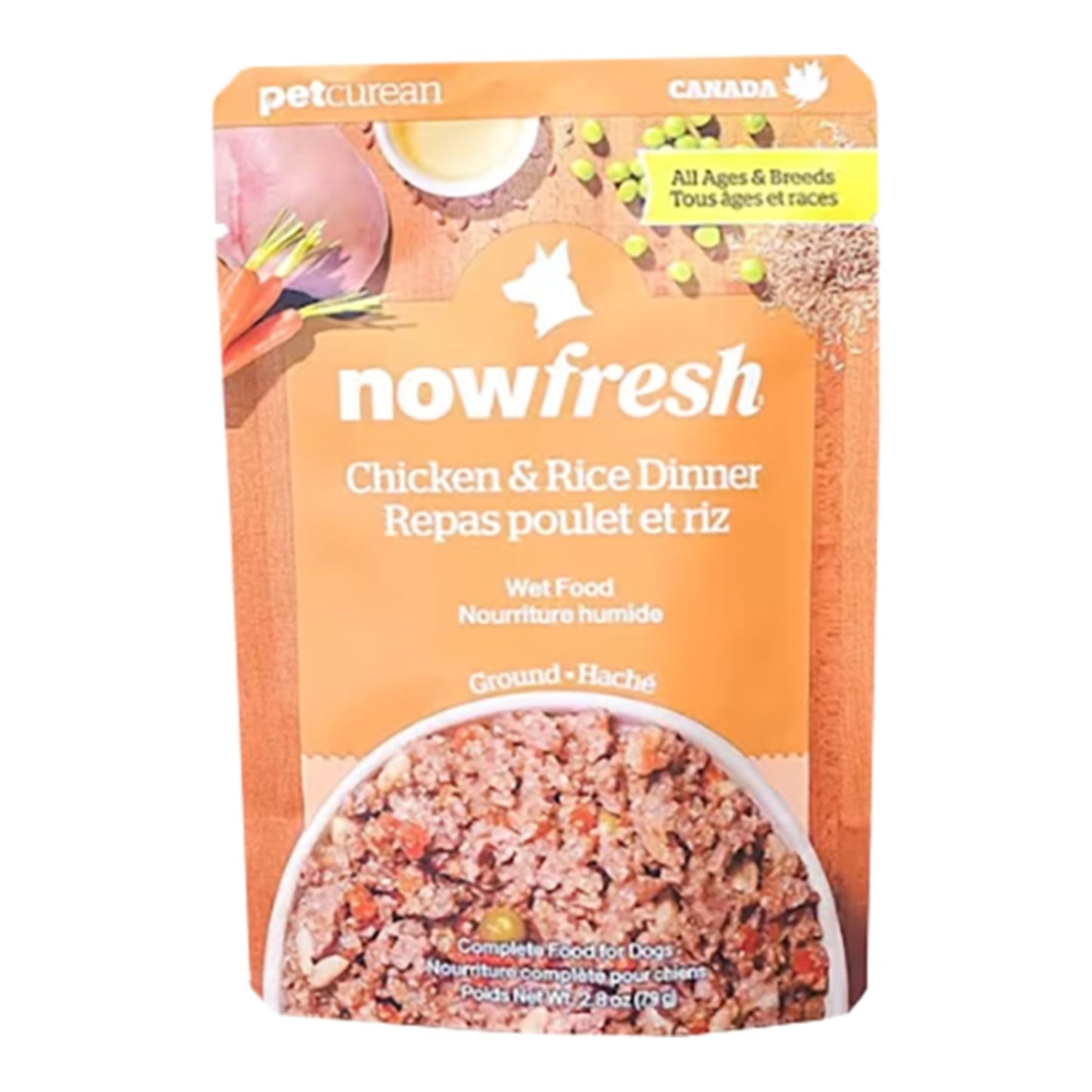 Now Fresh Dog Ground Chicken & Rice Dinner 2.8oz. (Case of 24)