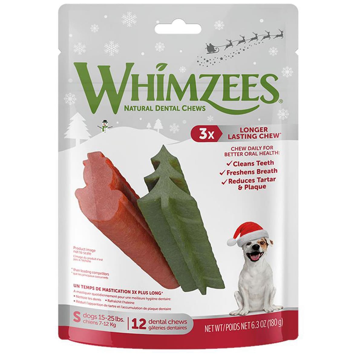 Whimzees Dog Holiday Small 6.3oz. 6Ct.
