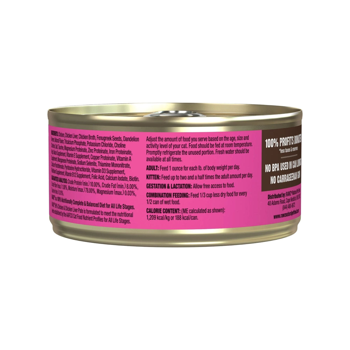 Rawz Cat 96% Chicken Chicken Liver Pate 3oz. (Case of 18)