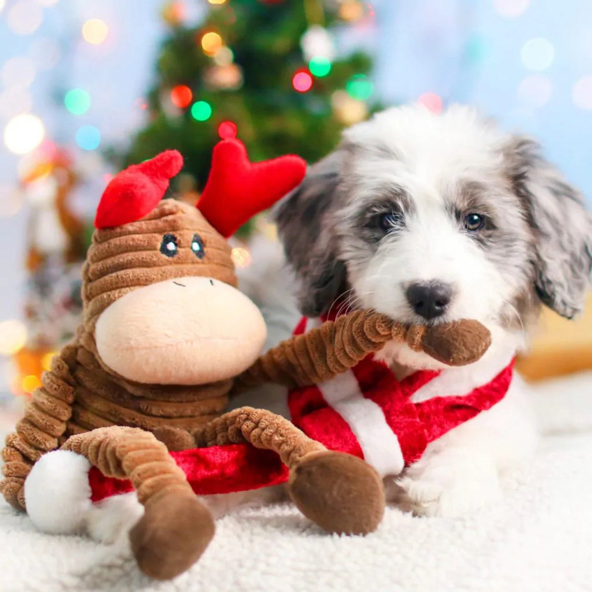 Zippypaws Holiday Crinkle Reindeer Small