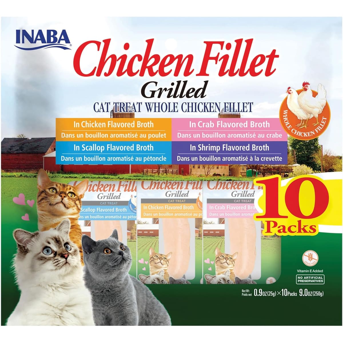 Inaba Chicken Fillet Grilled Variety Pack Assorted .9oz. 10 Pk