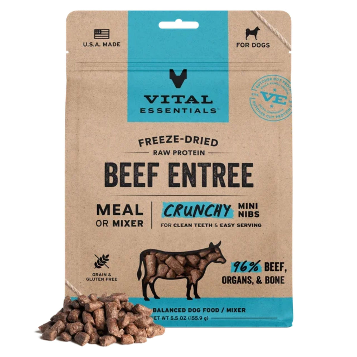 Vital Essentials Dog Freeze-Dried Mini Nibs Beef 5.5oz.
