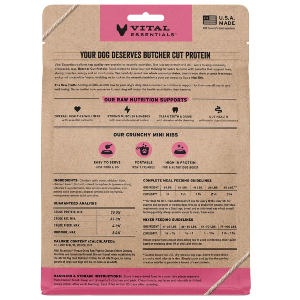 Vital Essentials Dog Freeze-Dried Mini Nibs Chicken 5.5oz.