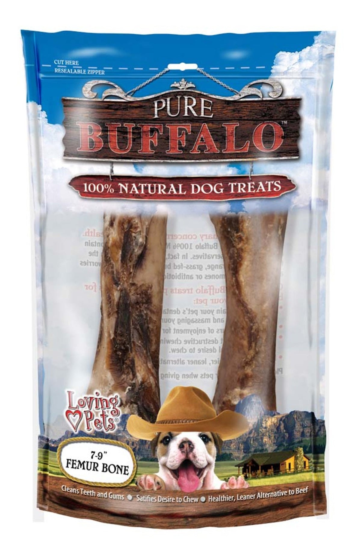 Loving Pets Pure Buffalo Femur Bones Dog Treat 1ea/2 pk, 79 in