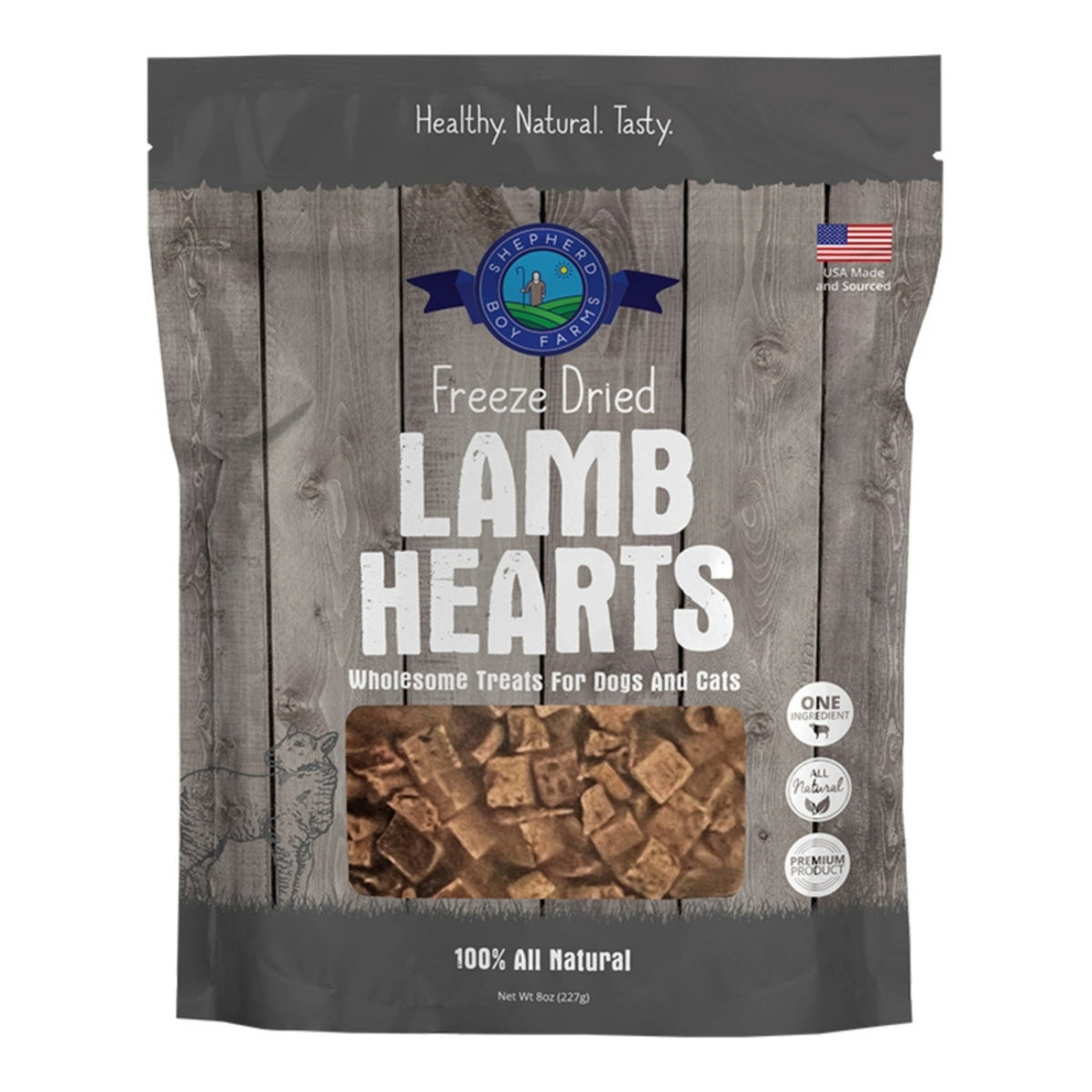 Shepherd Boy Farms Dog & Cat Freeze-Dried Lamb Heart 8oz.