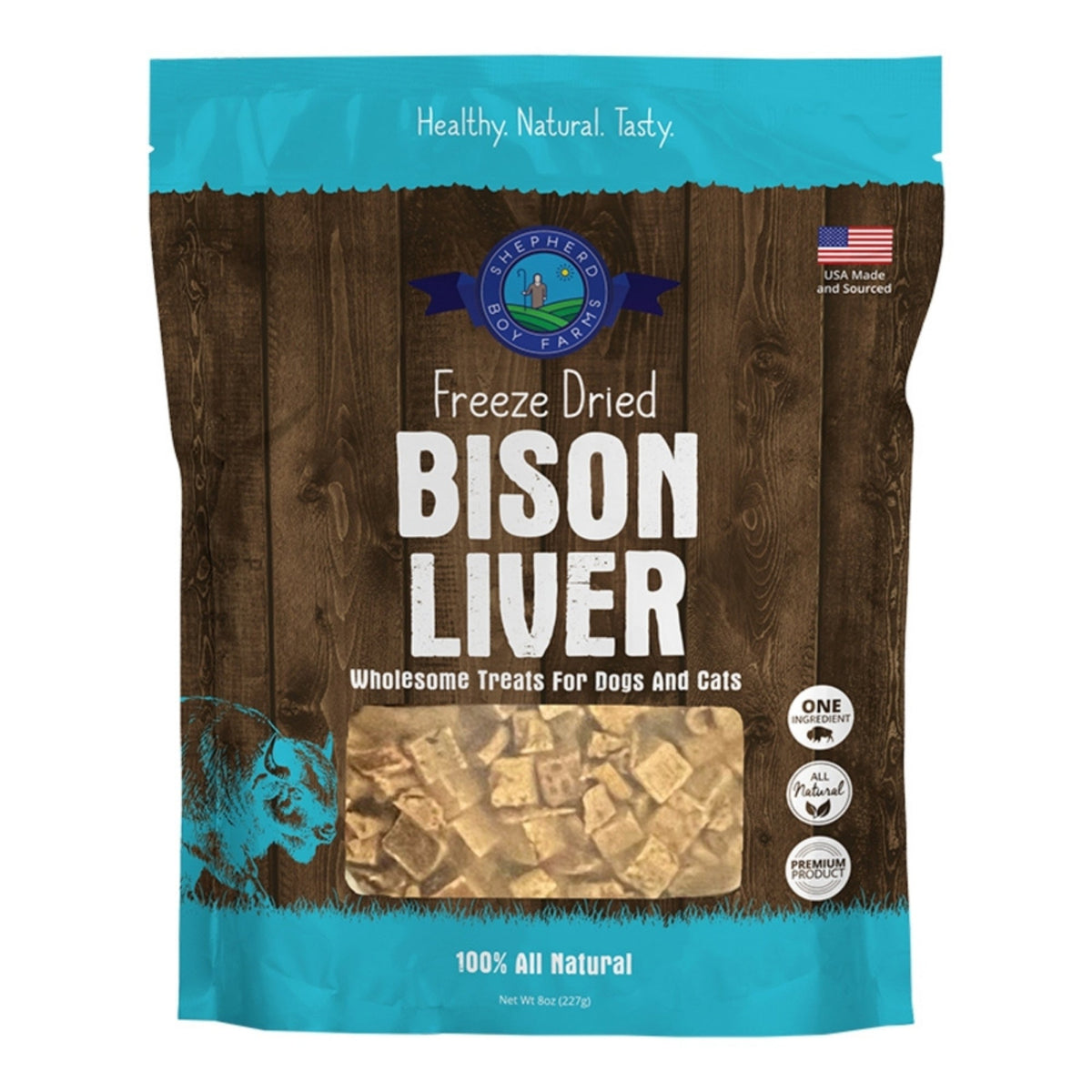 Shepherd Boy Farms Dog & Cat Freeze-Dried Bison Liver 8oz.