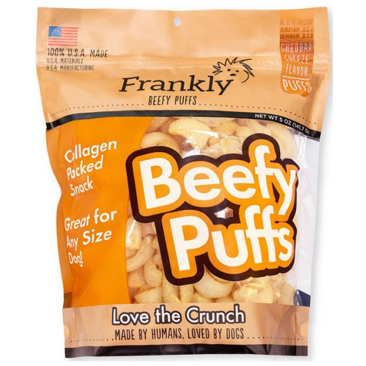 Frankly Dog 5oz. Beefy Puffs Cheddar Cheeze Collagen