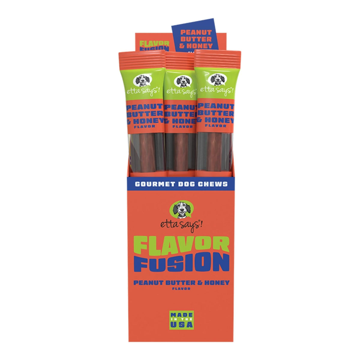 Etta Says Dog Flavor Fusion Chew Peanut Butter 1.75oz. (Case of 12)