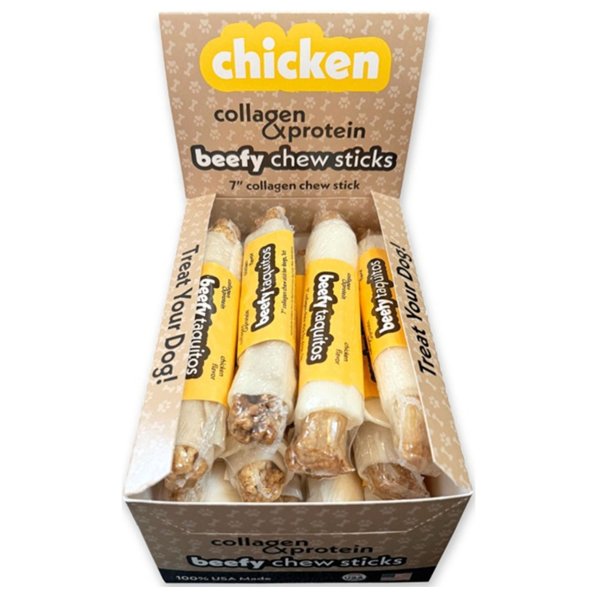 Frankly Dog 7" Chicken Beefy Taquito 12Ct Display Box