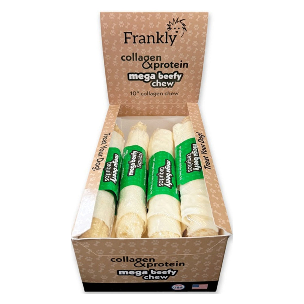 Frankly Dog 10" Orig Mega Beefy Taquito 8Ct Display Box