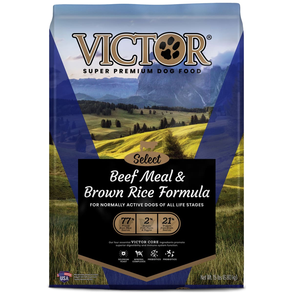Victor Super Premium Dog Food Select Dry Dog Food Beef Meal & Brown Rice 15lb