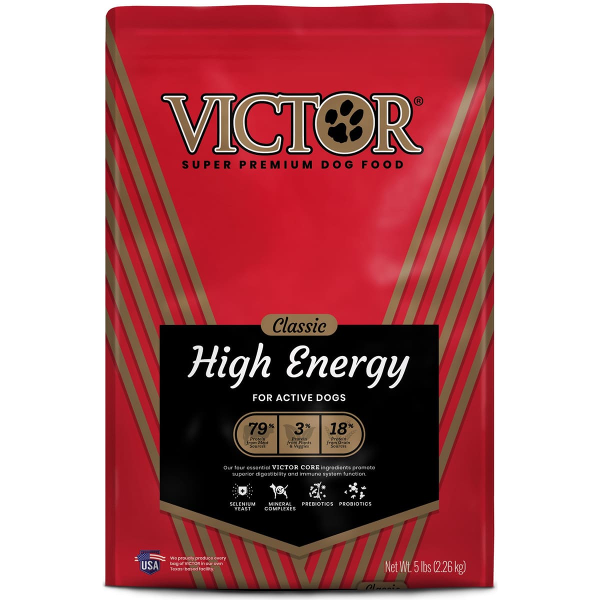 Victor Super Premium Dog Food Classic High Energy Dry Dog Food Beef 5lb