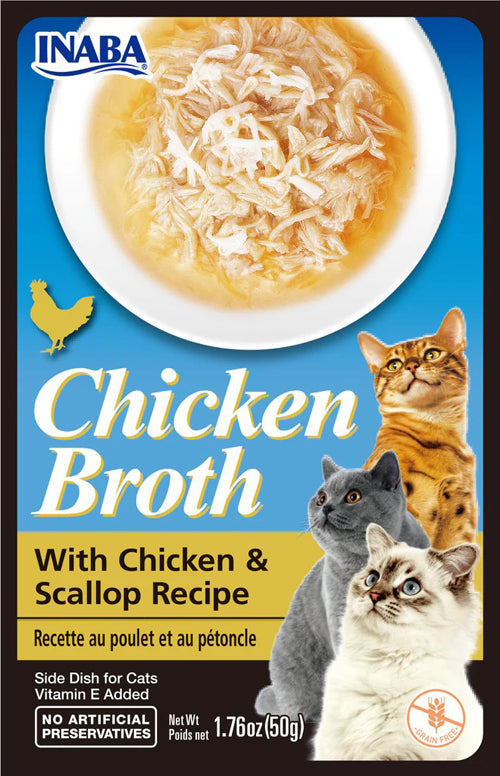 Inaba Cat Broth Chicken Scallop 6Ct-1.76Oz