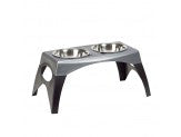 Bergan Stormcloud Elevated Feeder 2 Dog Bowl Black; Grey Large