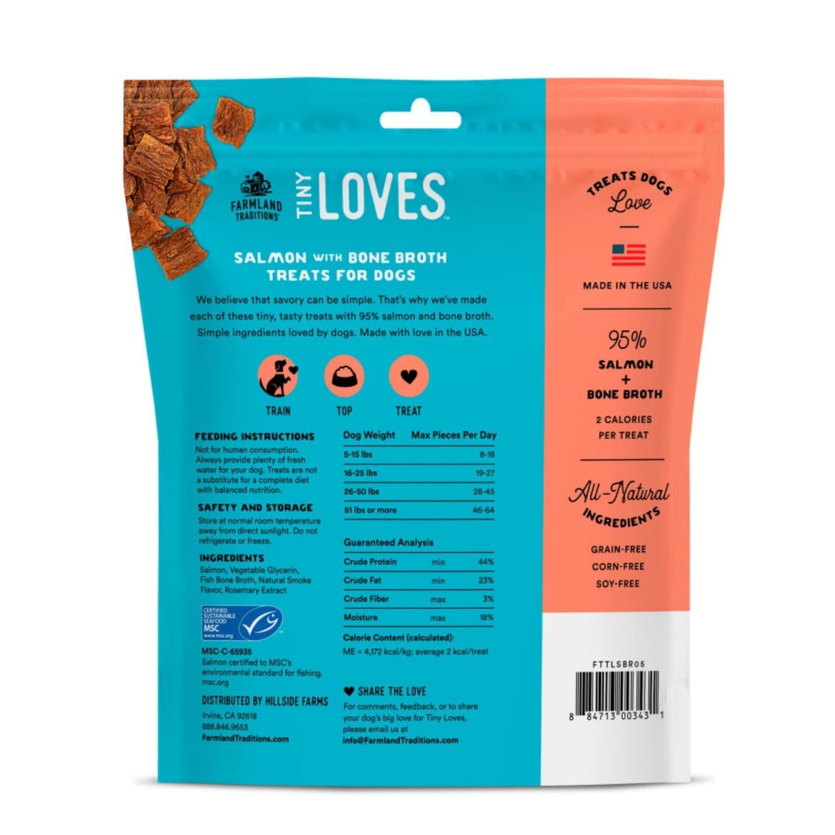 Farmland Traditions Tiny Loves Bone Broth Dog Treats Salmon Bone Broth, 1ea/5oz.