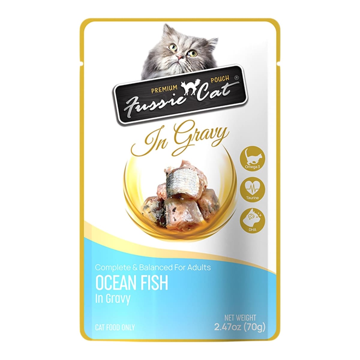 Fussie Cat Premium Oceanfish in Gravy 2.47oz. Pouch Default Title
