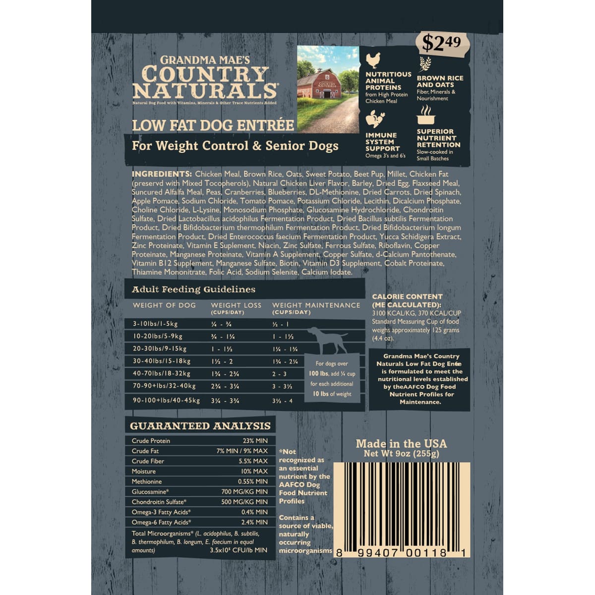 Grandma Mae's Country Naturals Premium All Natural Light/Senior Dry Dog Food Chicken 18ea/14 oz