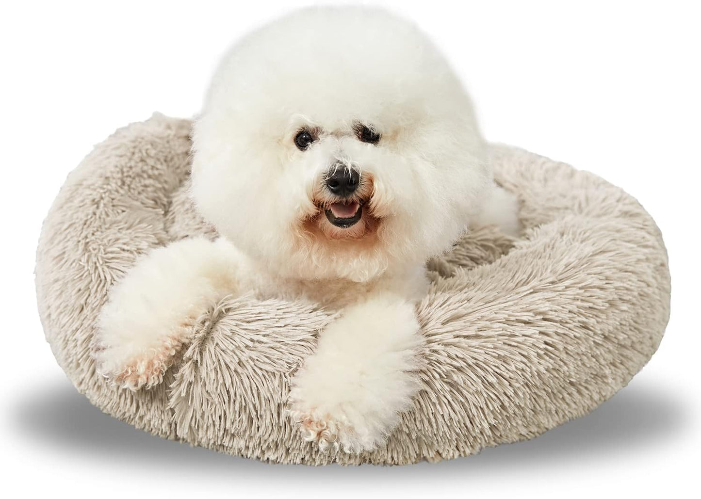 Washable round Bed for Large Dogs, Donut-Shaped Calming Cuddler for Medium Dogs, Comfy