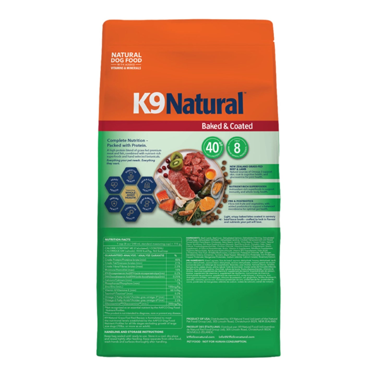 K9 Natural Dog Baked & Coated Grass Fed Red Recipe 16Lbs
