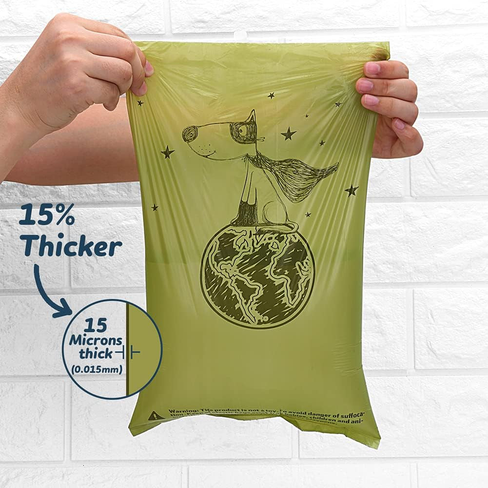 Dog Poop Bags 135 Count, Biodegradable Poop Bags Extra Thick Strong, Eco-Friendly Dog Waste Bag, Doggie Bag Refill Rolls with Dispenser
