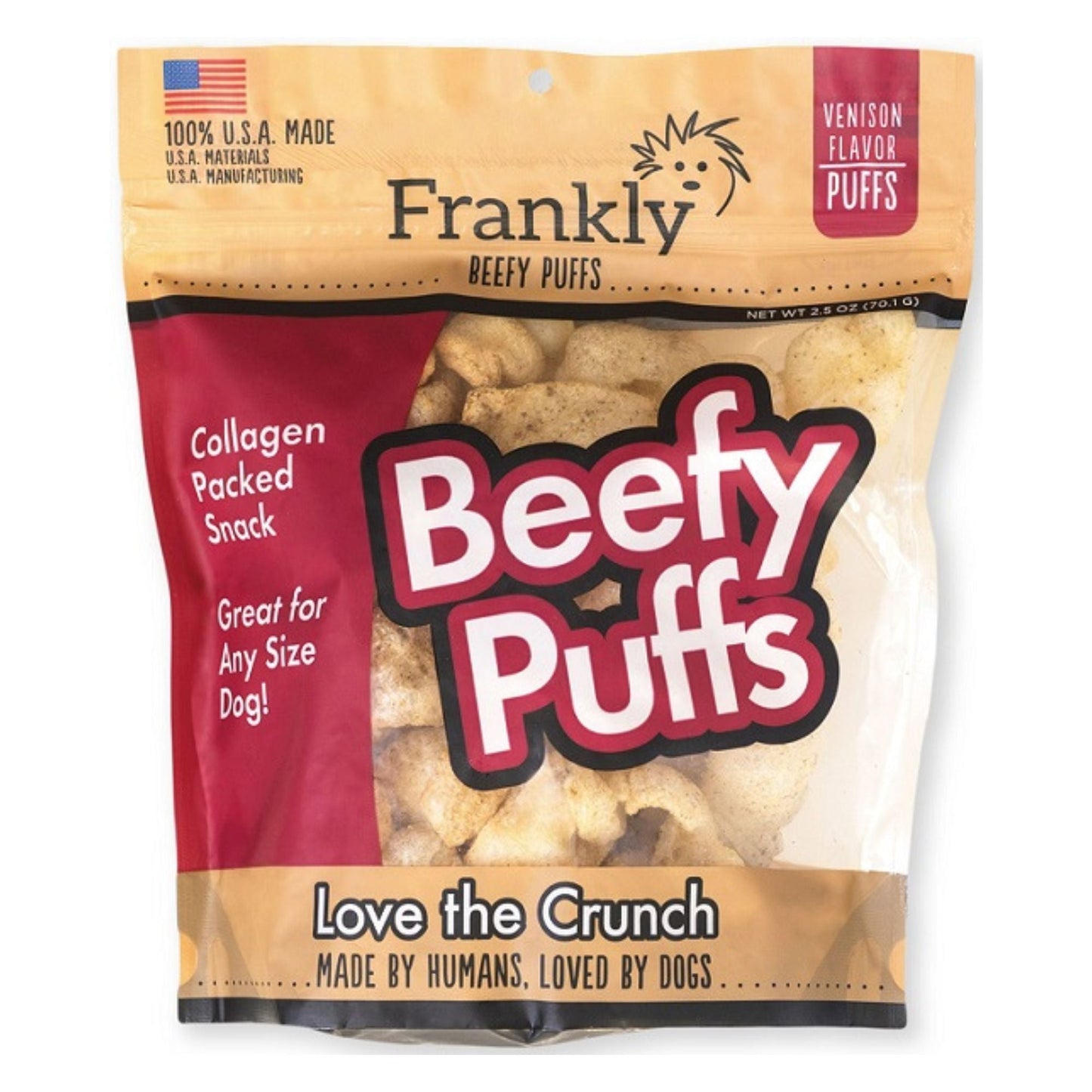 Frankly Dog Beefy Puffs Venison Collagen