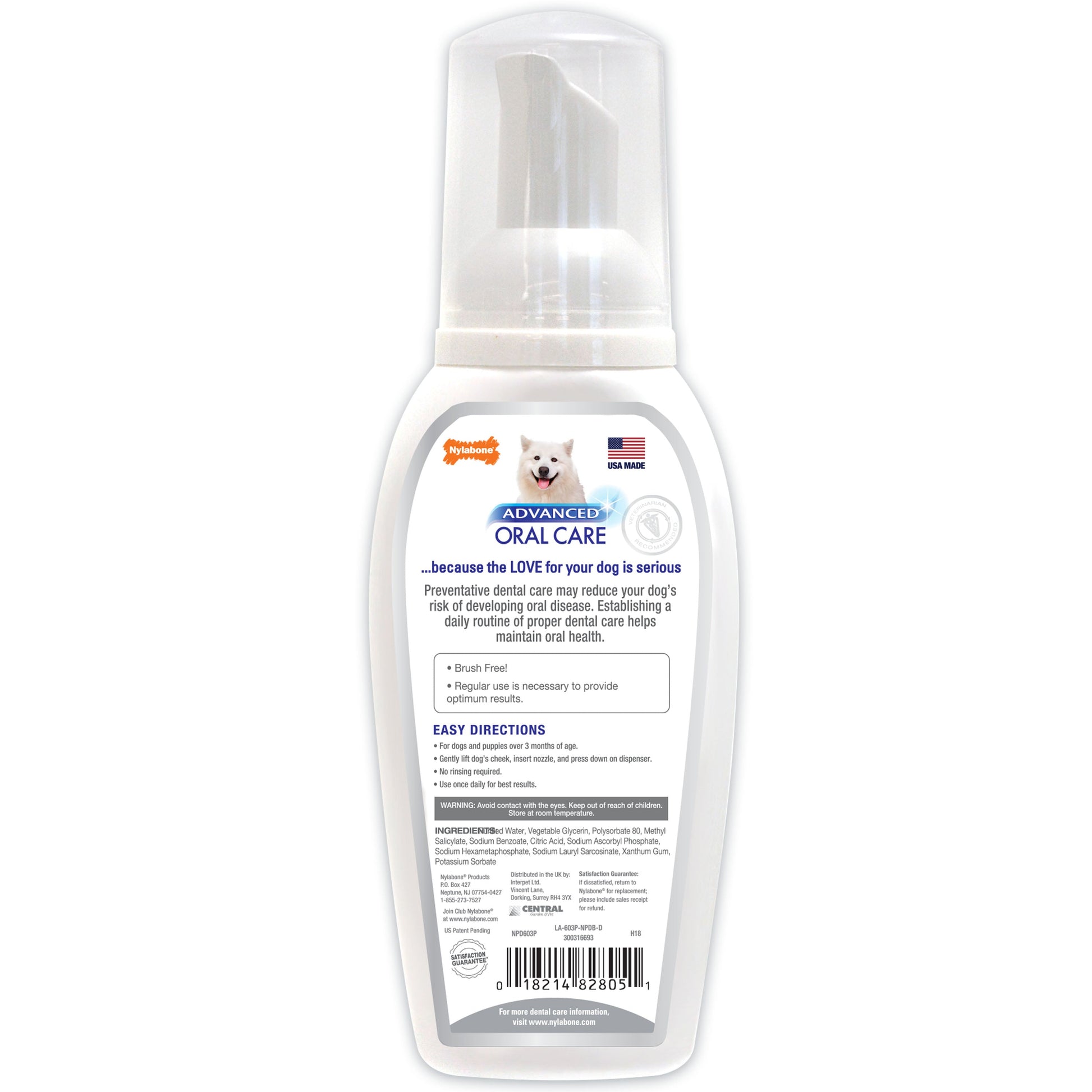 Nylabone Advanced Oral Care Foaming Tartar Remover Original 1ea/4 oz