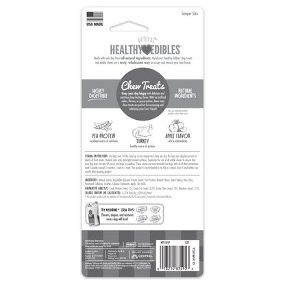 Nylabone Healthy Edibles AllNatural Long Lasting Turkey  Apple Dog Chew Treats Turkey  Apple, XL/Souper  50 Lbs. 1 ct