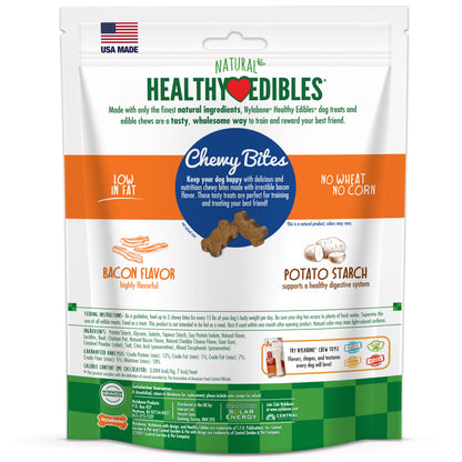 Nylabone Healthy Edibles Chewy Bites Soft Dog Treats Bacon, 6 oz 1 ct
