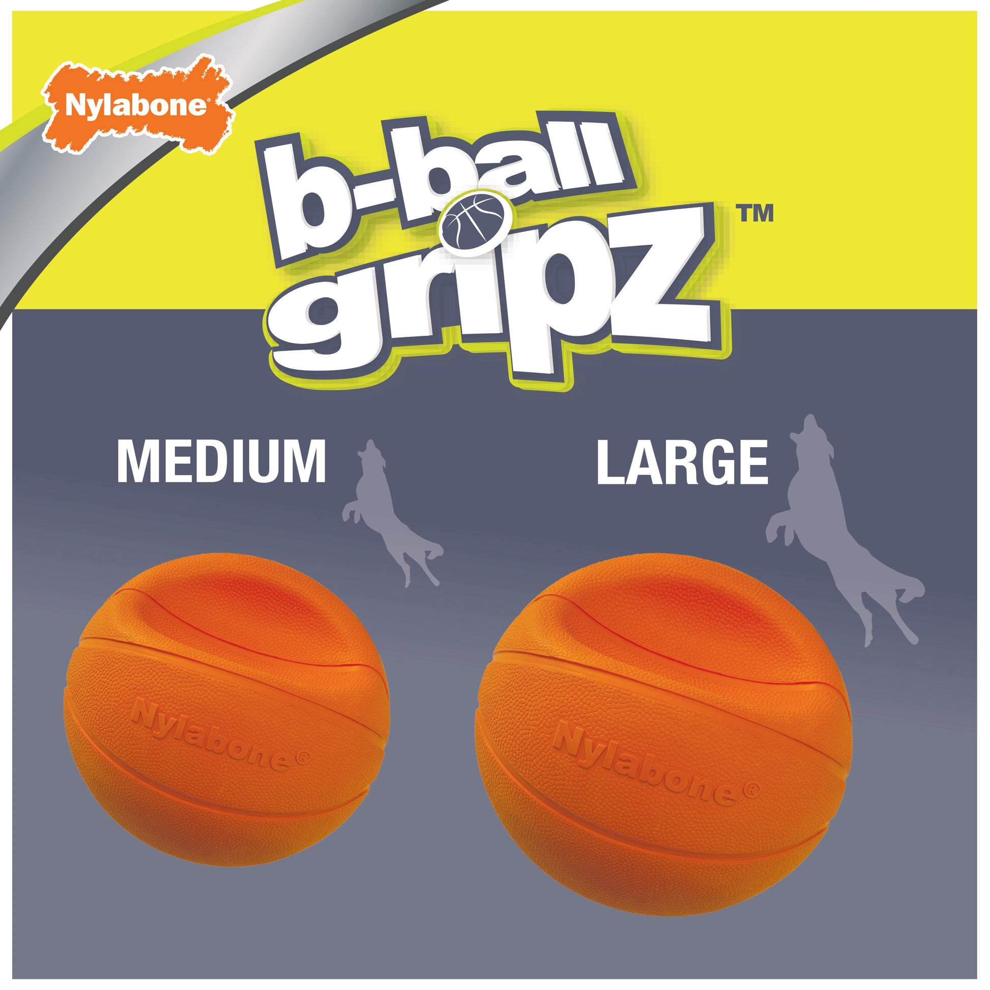 Nylabone Power Play Dog Basketball B-Ball Gripz 1ea/Large/Giant - Up To 50 lb