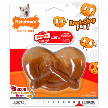 Nylabone Power Chew Pretzel Dog Toy Bacon & Peanut Butter 1ea/SMall/Regular - Up To 25 Ibs.