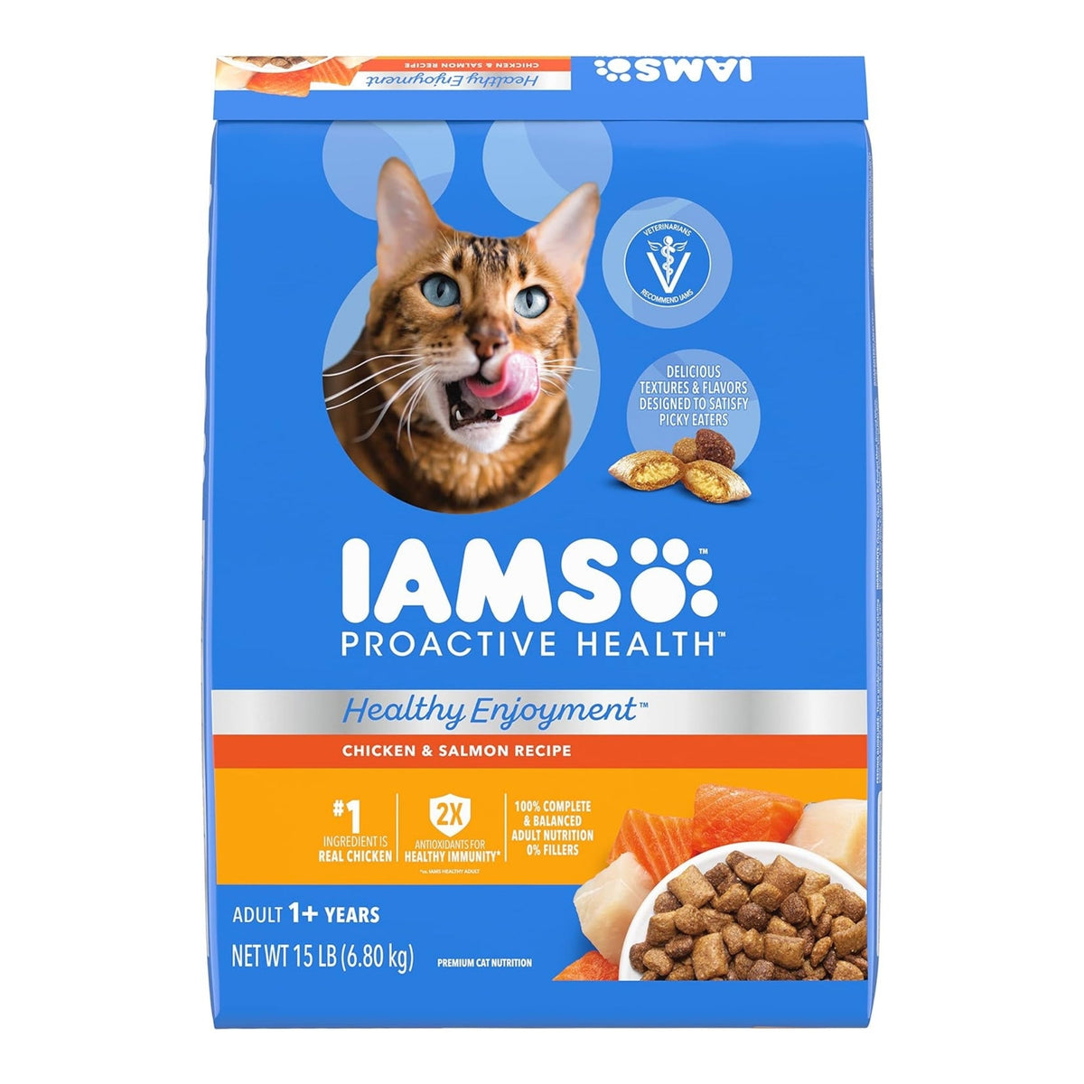 IAMS ProActive Health Healthy Enjoyment Dry Cat Food Chicken & Salmon 1ea/15 lb