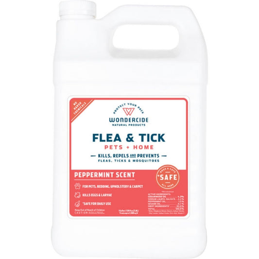 Wondercide Dog & Cat Peppermint Flea & Tick Spray For Pets & Home with Natural Essential Oils 128oz.