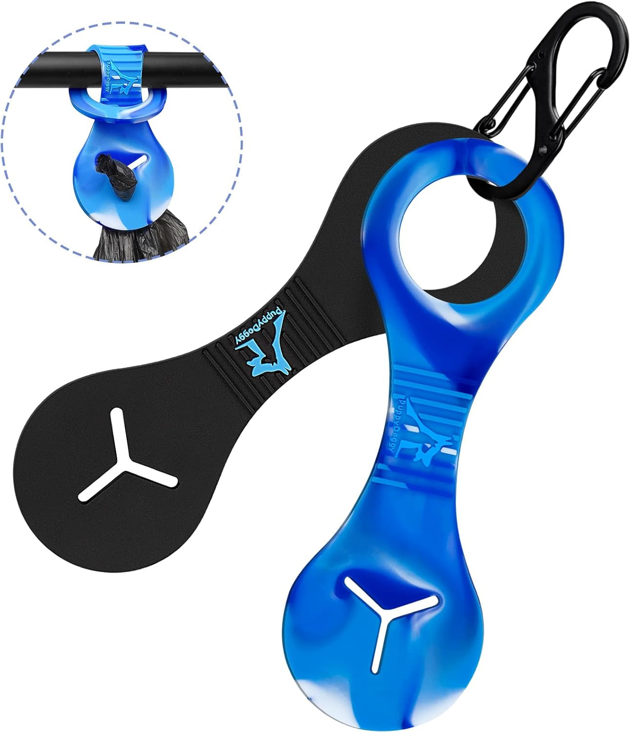 Dog Poop Bag Holder for Leash Waste Bag Carrier Dog Poop Bag Dispenser for Walking Running Bicycle Accessory 2 Pieces (Black + Pink)