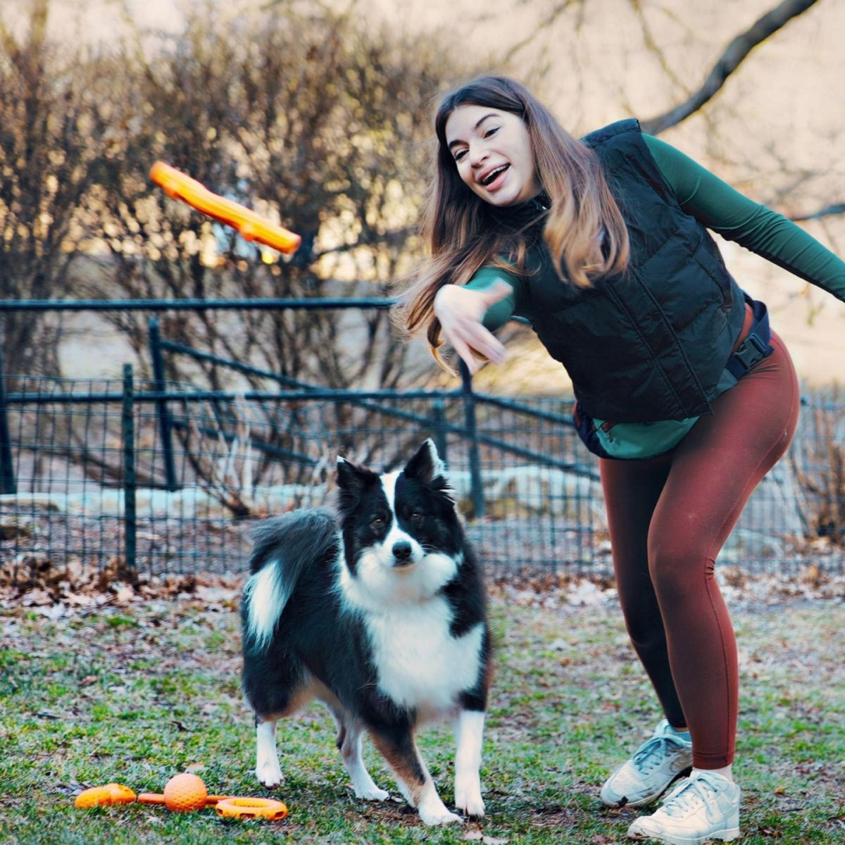 Tall Tails Dog Goat Fetch Stick Orange 10 Inch Default Title
