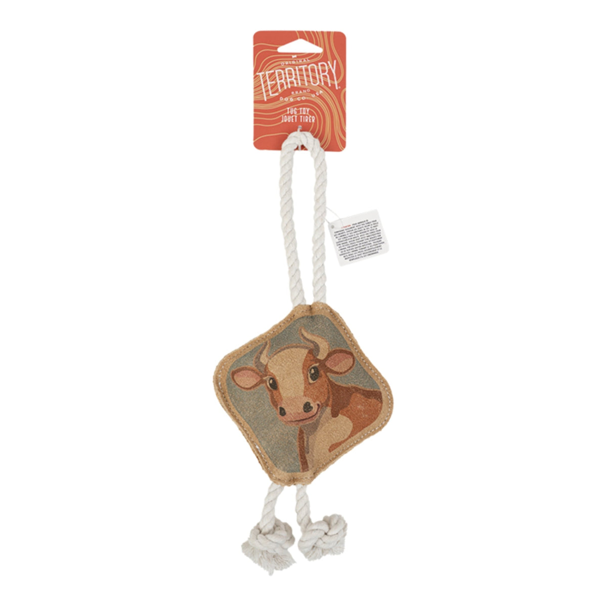 Territory Dog Natural Leather Color Cow Tug Toy 14in.