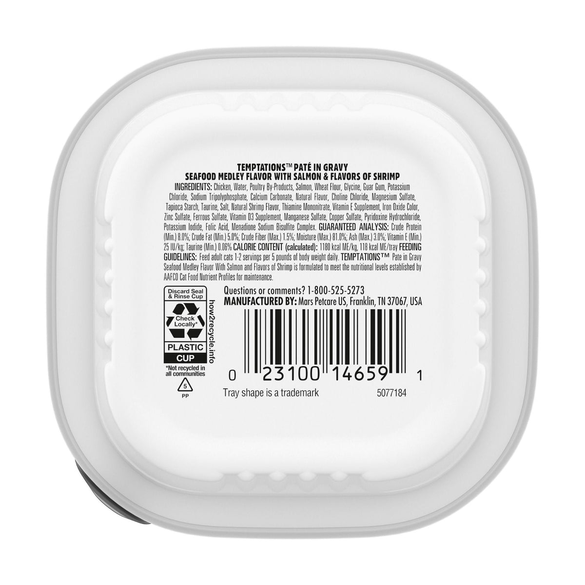 Temptations Patein. Gravy Wet Cat Food Seafood Medley 24ea/3.5oz.