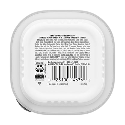 Temptations Bitesin. Gravy Wet Cat Food Seafood Medley 24ea/3.5oz.