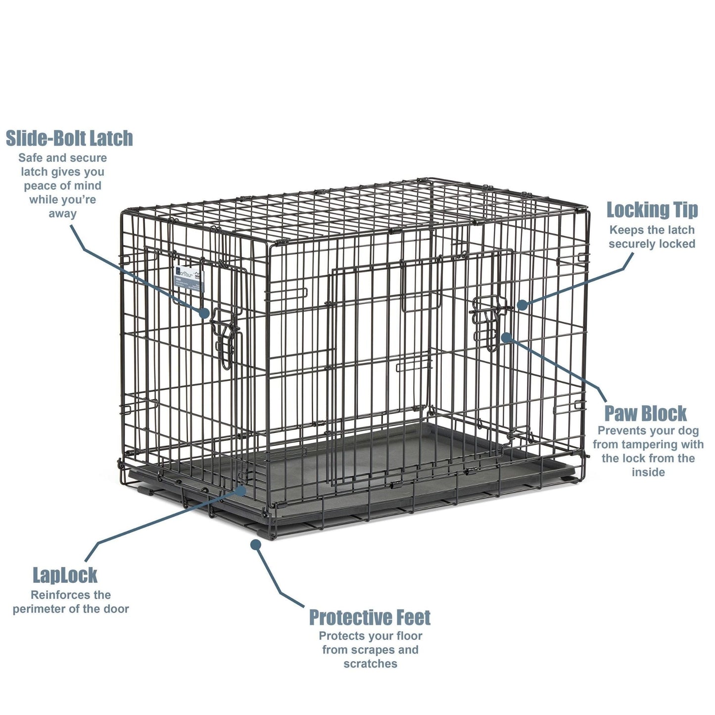 MidWest Homes for Pets Contour Double Door Dog Crate 1ea/30in.