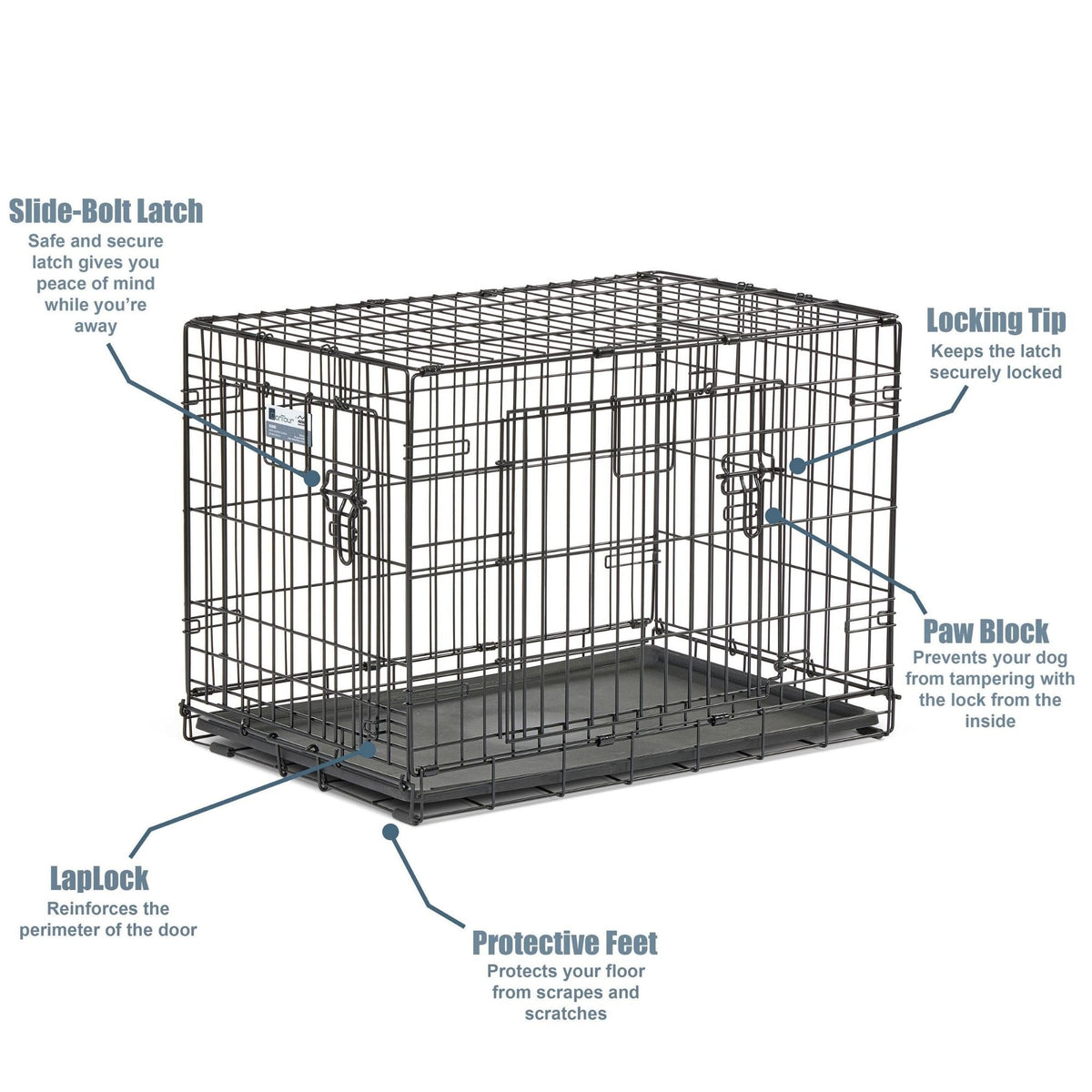 MidWest Homes for Pets Contour Double Door Dog Crate 1ea/30in.