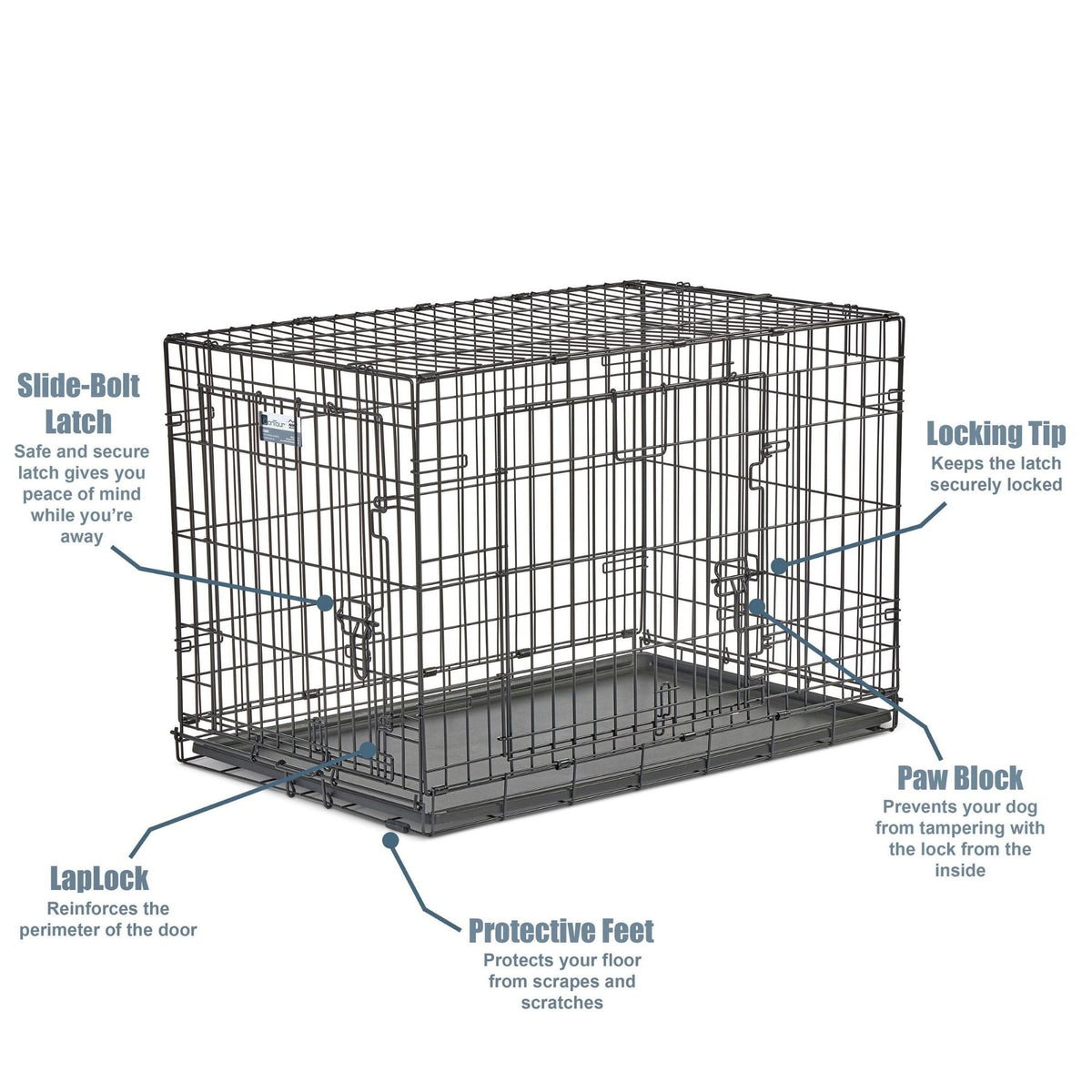 MidWest Homes for Pets Contour Double Door Dog Crate 1ea/36in.