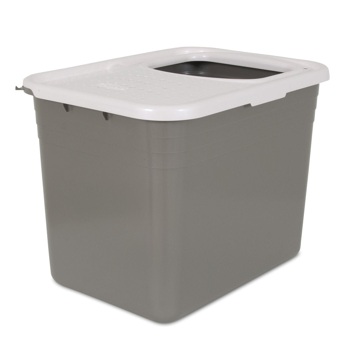 Petmate Top Entry Cat Litter Box Brushed Nickel Base, Pearl White Lid 1ea/One Size