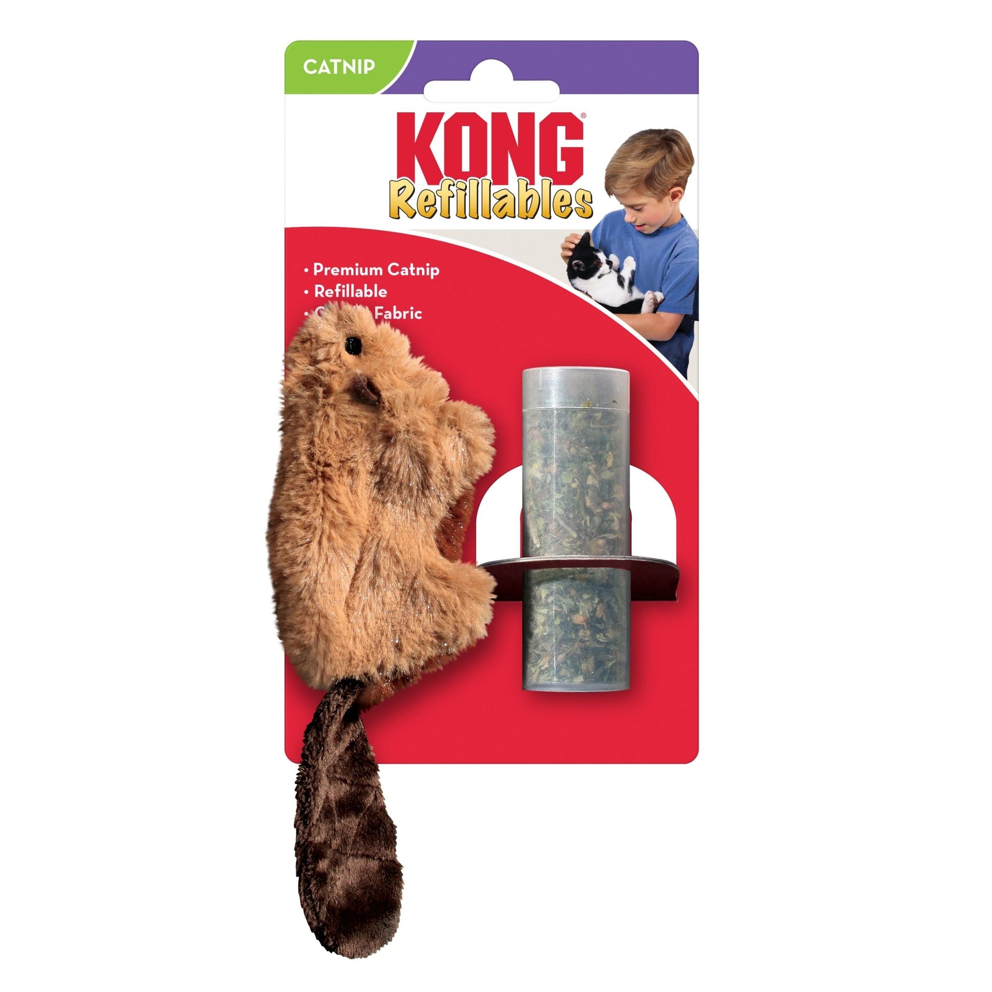 KONG Refillables Catnip Beaver Cat Toy Brown 1ea/One Size Default Title