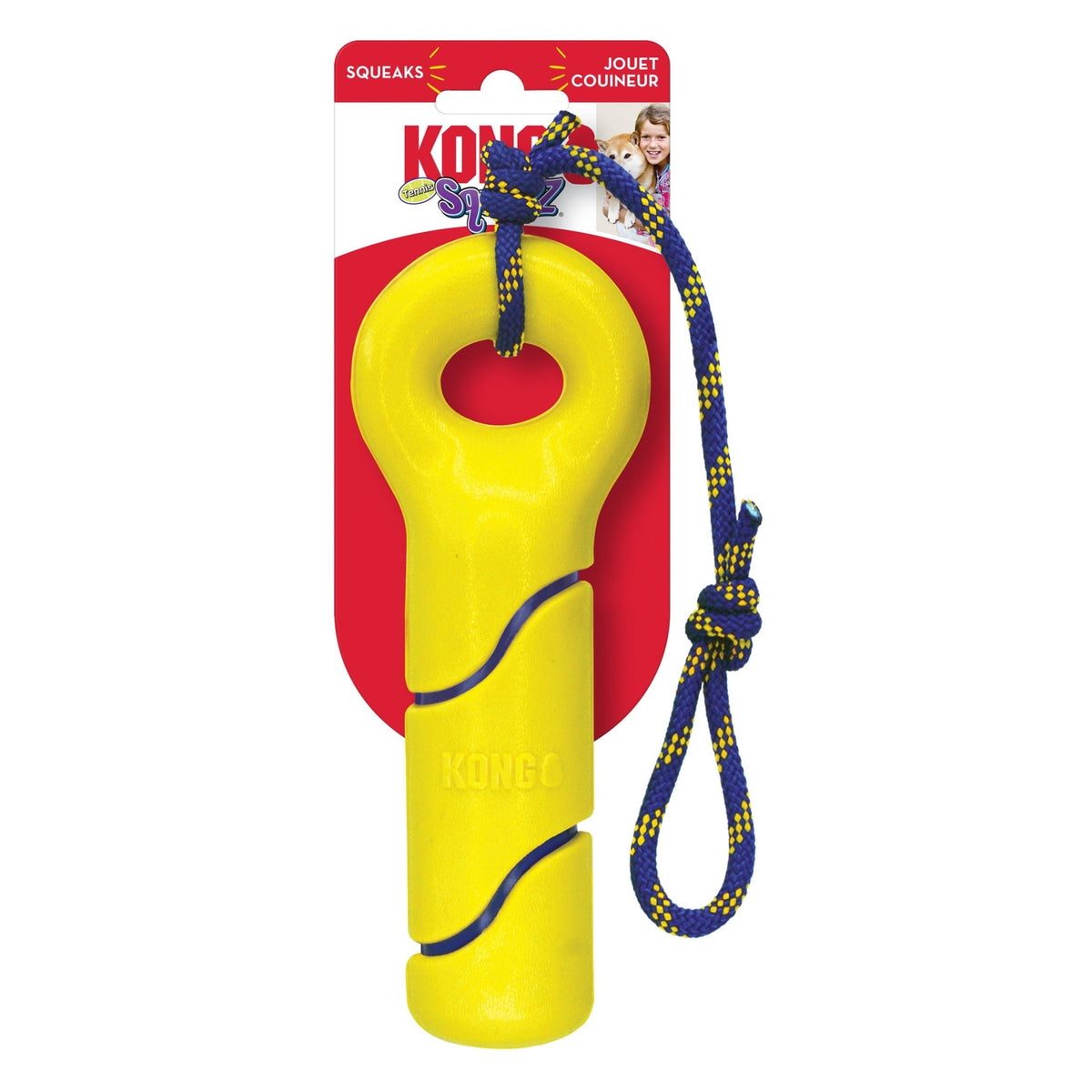 Kong Squeezz Tennis Buoy W/Rope Dog Toy Yellow 1ea/Md Default Title
