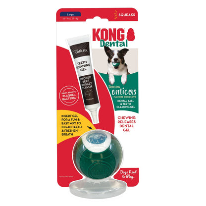 Kong Dental Ball W/Tropiclean Enticer Teeth Cleaning Gel Honey Chicken 1ea/Lg, 1 oz. Default Title