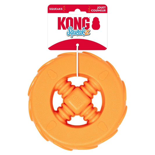 KONG Squeakz Wheel Dog Toy Orange 1ea/LG