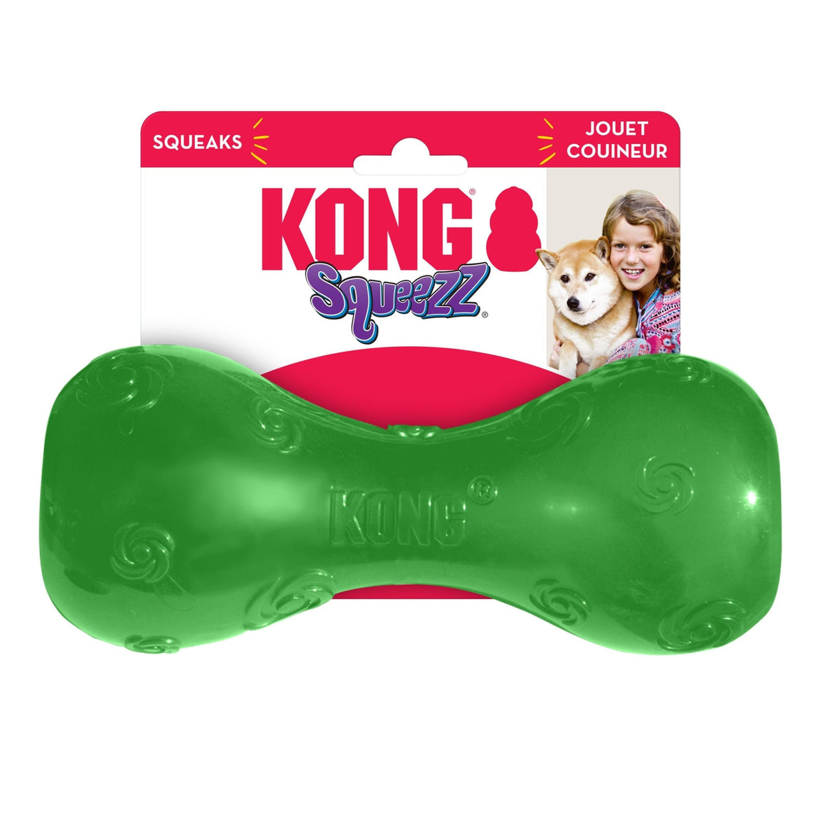 Kong Squeezz Dumbbell Dog Toy Assorted 1ea/Lg Default Title