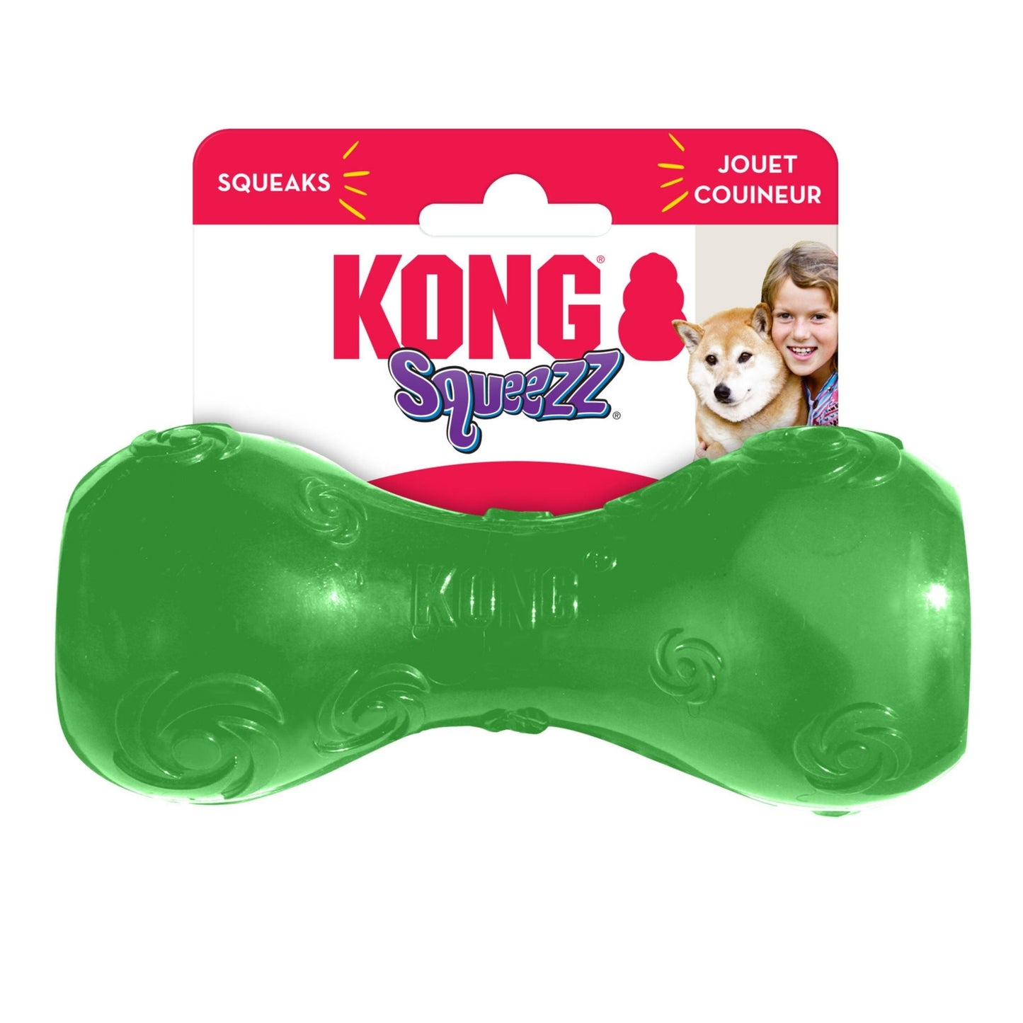 Kong Squeezz Dumbbell Dog Toy Assorted 1ea/Md Default Title